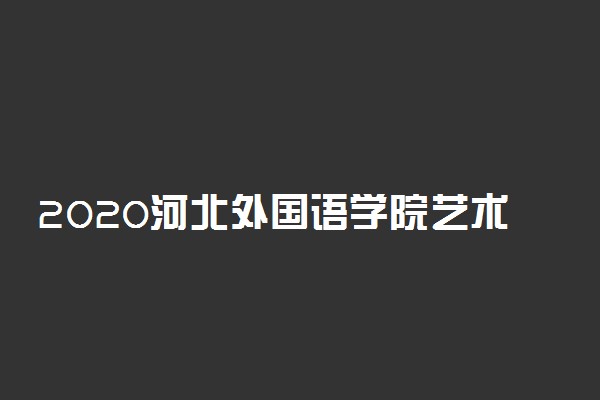 2020河北外国语学院艺术类招生简章