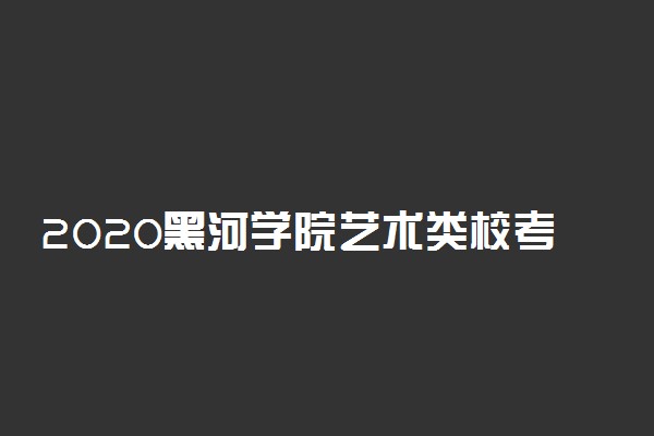 2020黑河学院艺术类校考成绩查询入口