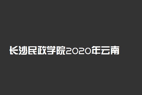 长沙民政学院2020年云南单招方案