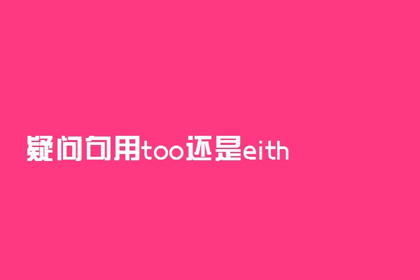 疑问句用too还是either