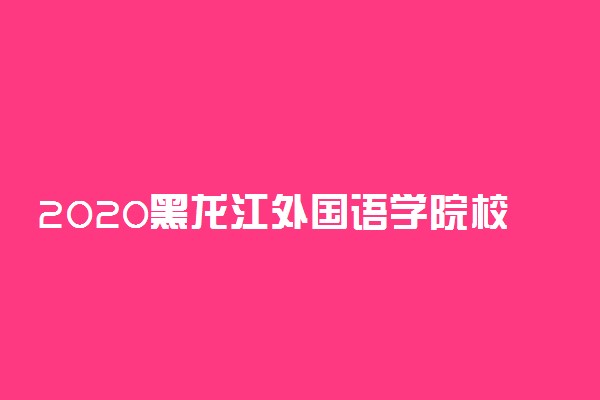 2020黑龙江外国语学院校考报名及考试时间