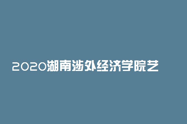 2020湖南涉外经济学院艺术类招生简章