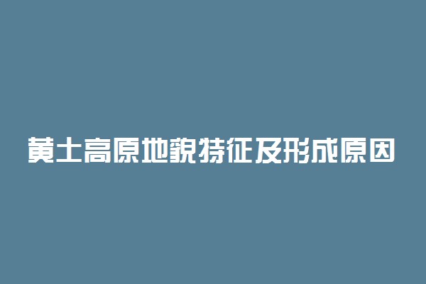 黄土高原地貌特征及形成原因
