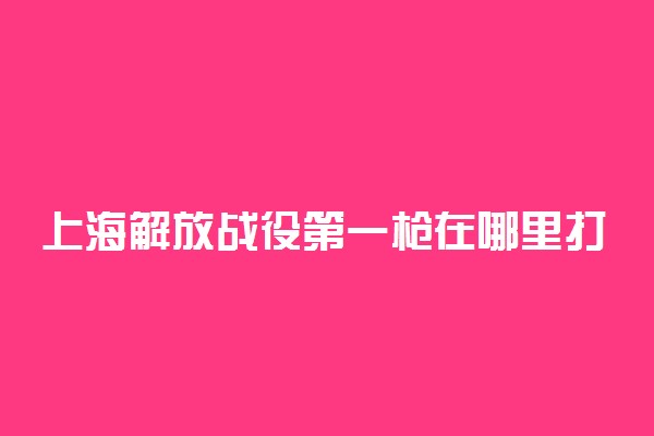 上海解放战役第一枪在哪里打响