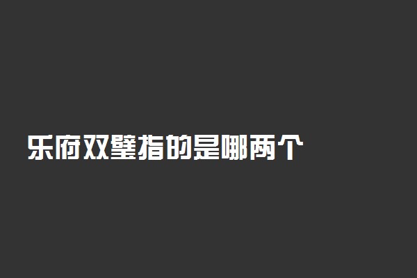乐府双璧指的是哪两个