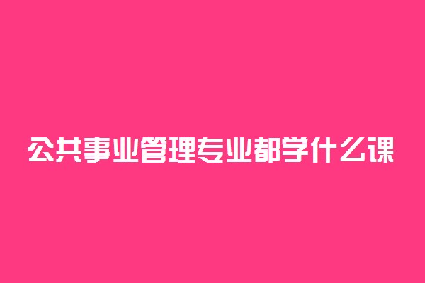 公共事业管理专业都学什么课程