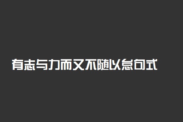 有志与力而又不随以怠句式