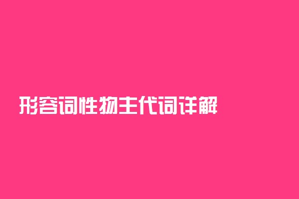 形容词性物主代词详解