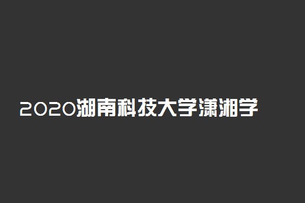 2020湖南科技大学潇湘学院美术类专业招生简章