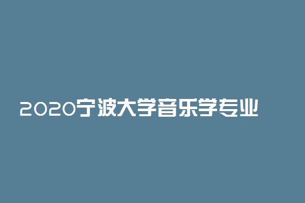 2020宁波大学音乐学专业招生简章及计划