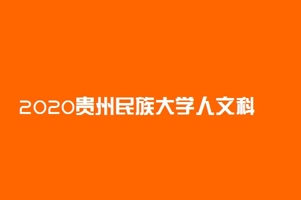 2020贵州民族大学人文科技学院艺术类招生简章