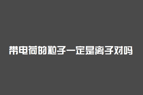 带电荷的粒子一定是离子对吗
