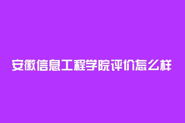 安徽信息工程学院评价怎么样