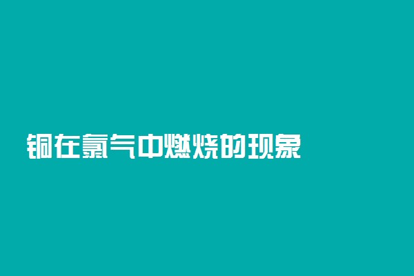 铜在氯气中燃烧的现象