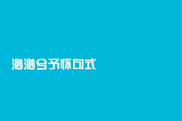 渺渺兮予怀句式