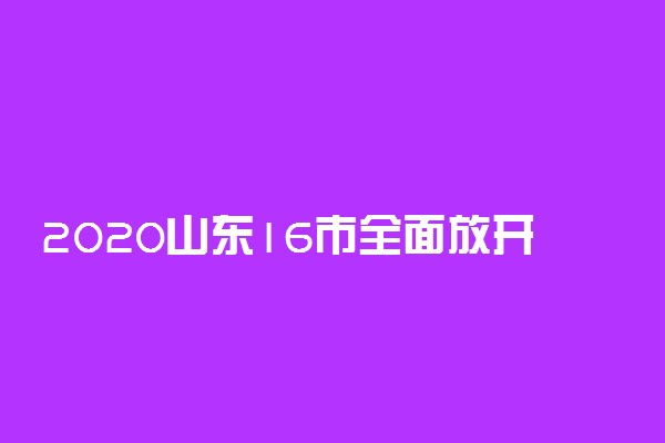 2020山东16市全面放开高校生落户限制