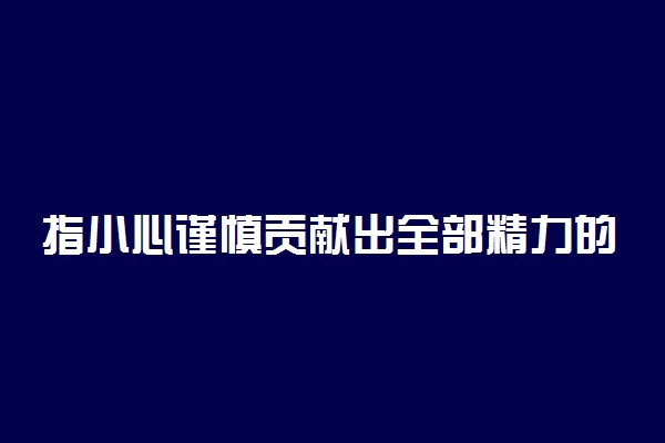 指小心谨慎贡献出全部精力的词语是什么