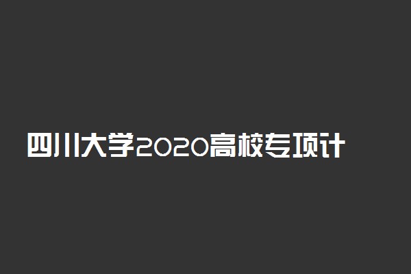 四川大学2020高校专项计划招生简章