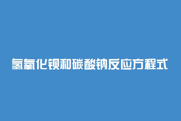 氢氧化钡和碳酸钠反应方程式