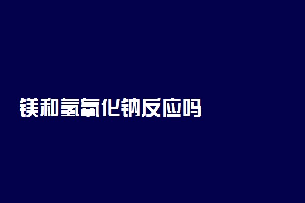 镁和氢氧化钠反应吗