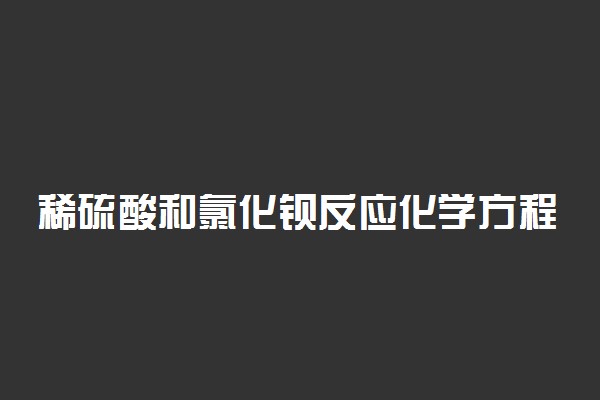 稀硫酸和氯化钡反应化学方程式