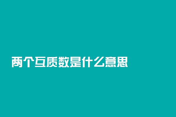 两个互质数是什么意思