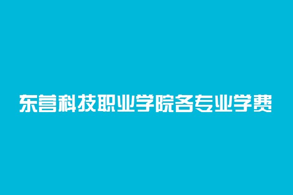 东营科技职业学院各专业学费是多少