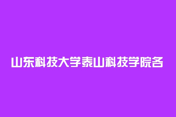 山东科技大学泰山科技学院各专业费用一年多少钱