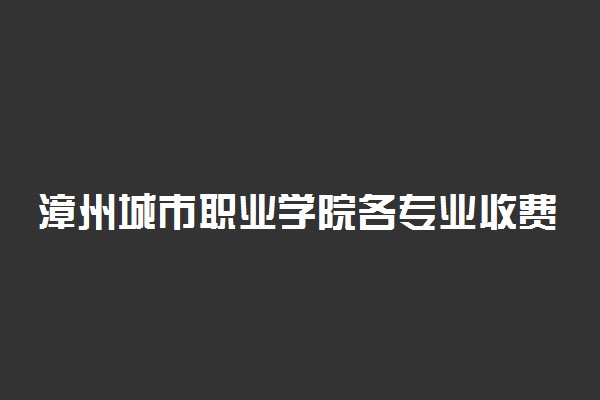 漳州城市职业学院各专业收费标准一年多少钱