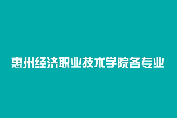 惠州经济职业技术学院各专业费用一年多少钱