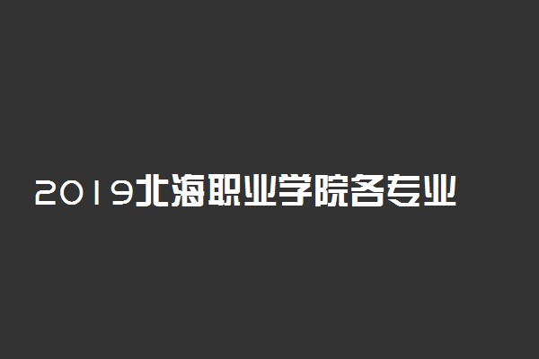 2019北海职业学院各专业录取分数线汇总