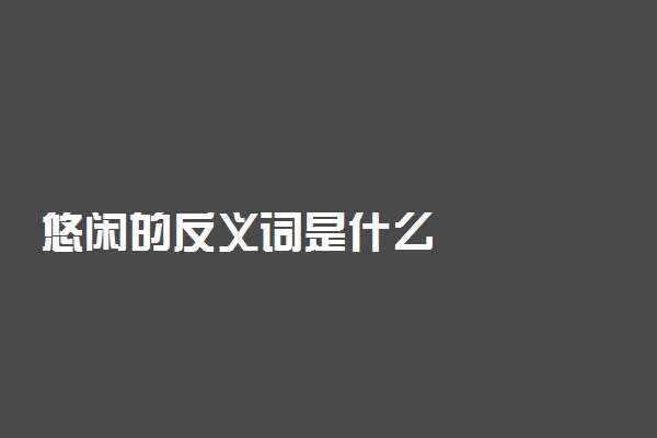 悠闲的反义词是什么