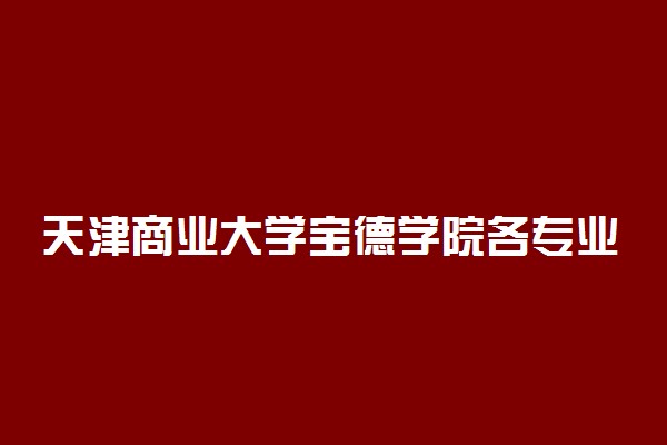 天津商业大学宝德学院各专业一年学费多少钱