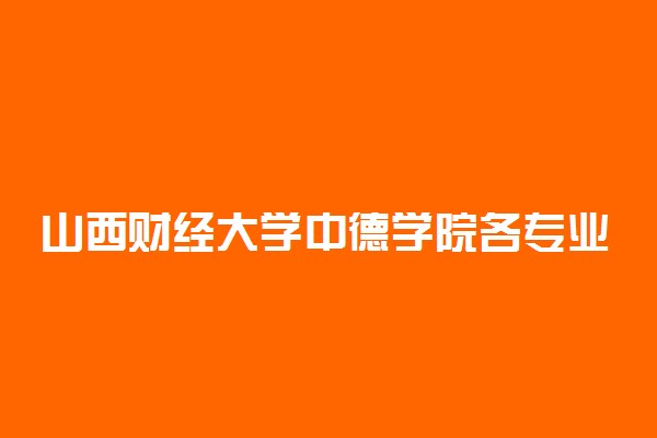 山西财经大学中德学院各专业一年学费多少钱