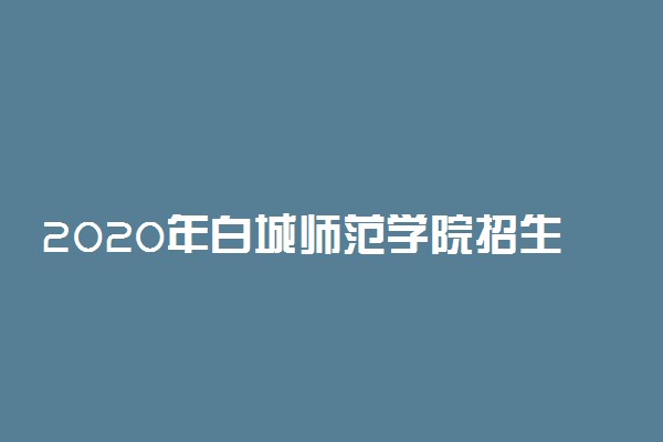 2020年白城师范学院招生章程
