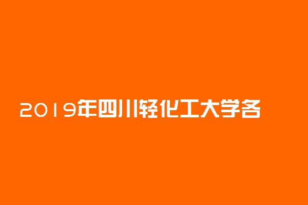 2019年四川轻化工大学各省录取分数线