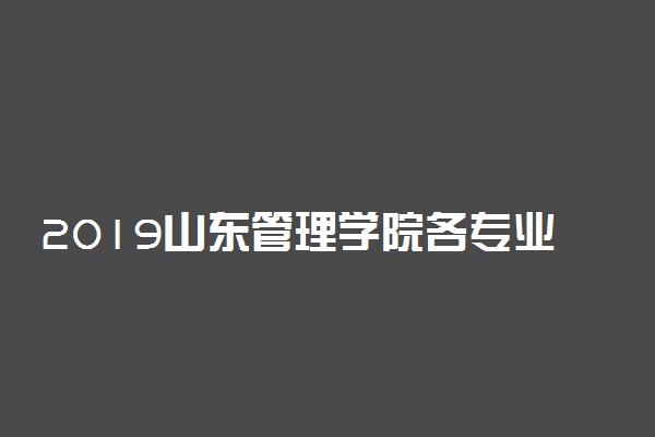 2019山东管理学院各专业录取分数线汇总