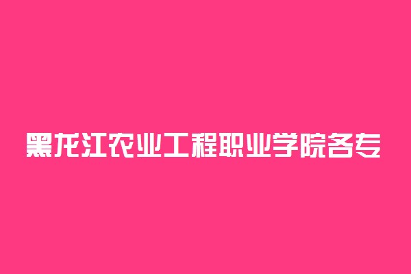 黑龙江农业工程职业学院各专业收费标准一年多少钱