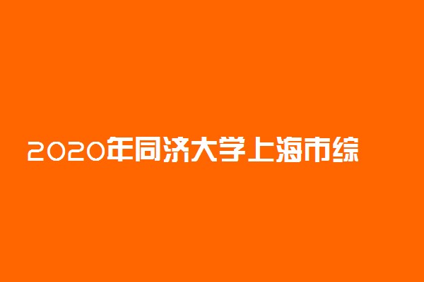 2020年同济大学上海市综合评价录取招生简章