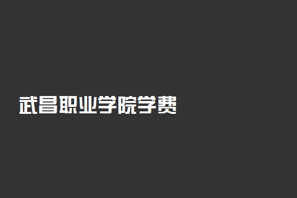 武昌职业学院学费