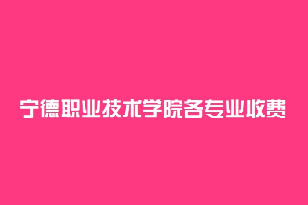 宁德职业技术学院各专业收费标准一年多少钱