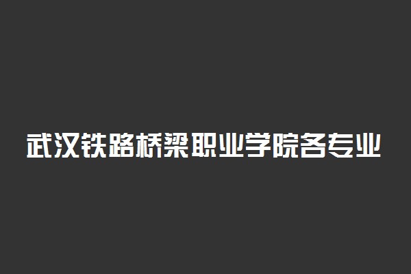 武汉铁路桥梁职业学院各专业学费是多少
