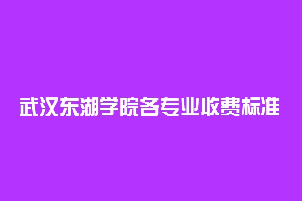 武汉东湖学院各专业收费标准汇总