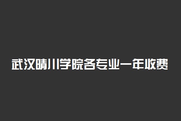 武汉晴川学院各专业一年收费是多少