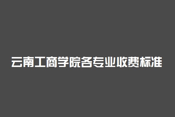 云南工商学院各专业收费标准汇总