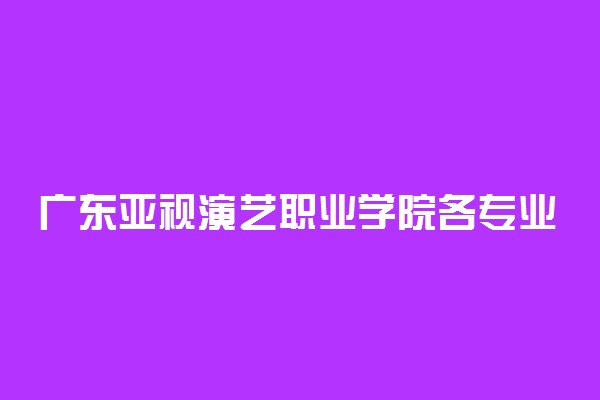 广东亚视演艺职业学院各专业费用一年多少钱