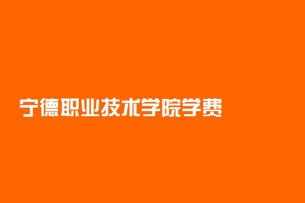 宁德职业技术学院学费