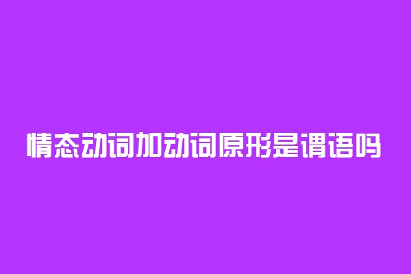 情态动词加动词原形是谓语吗