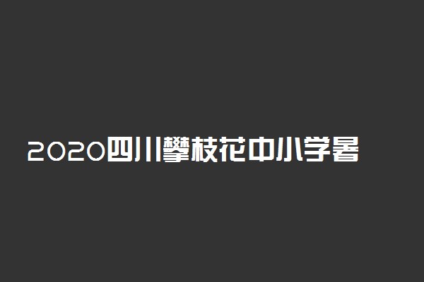 2020四川攀枝花中小学暑假放假时间公布