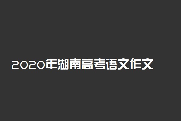 2020年湖南高考语文作文题目及点评